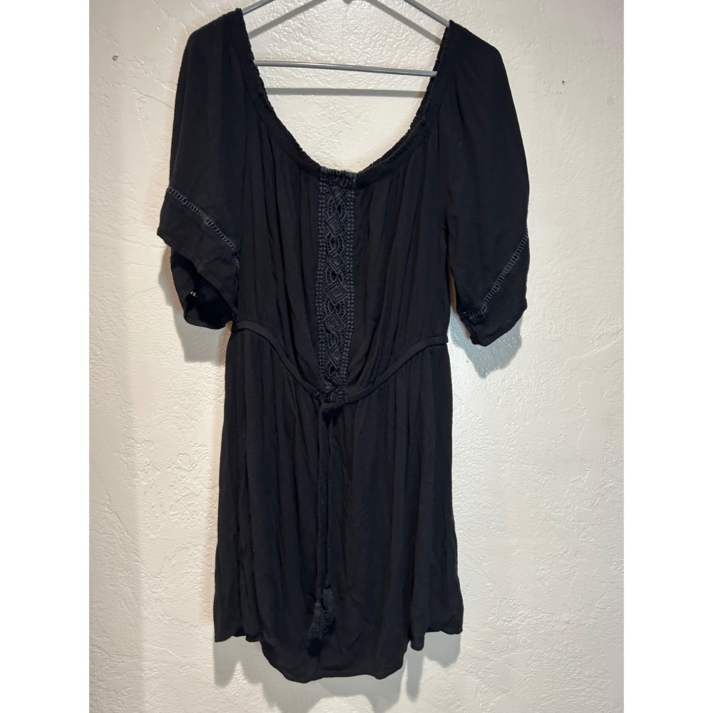 Hint of Blush Women Black Crochet Lace Off‎ Shoulder dress  Plus Size 2X Boho